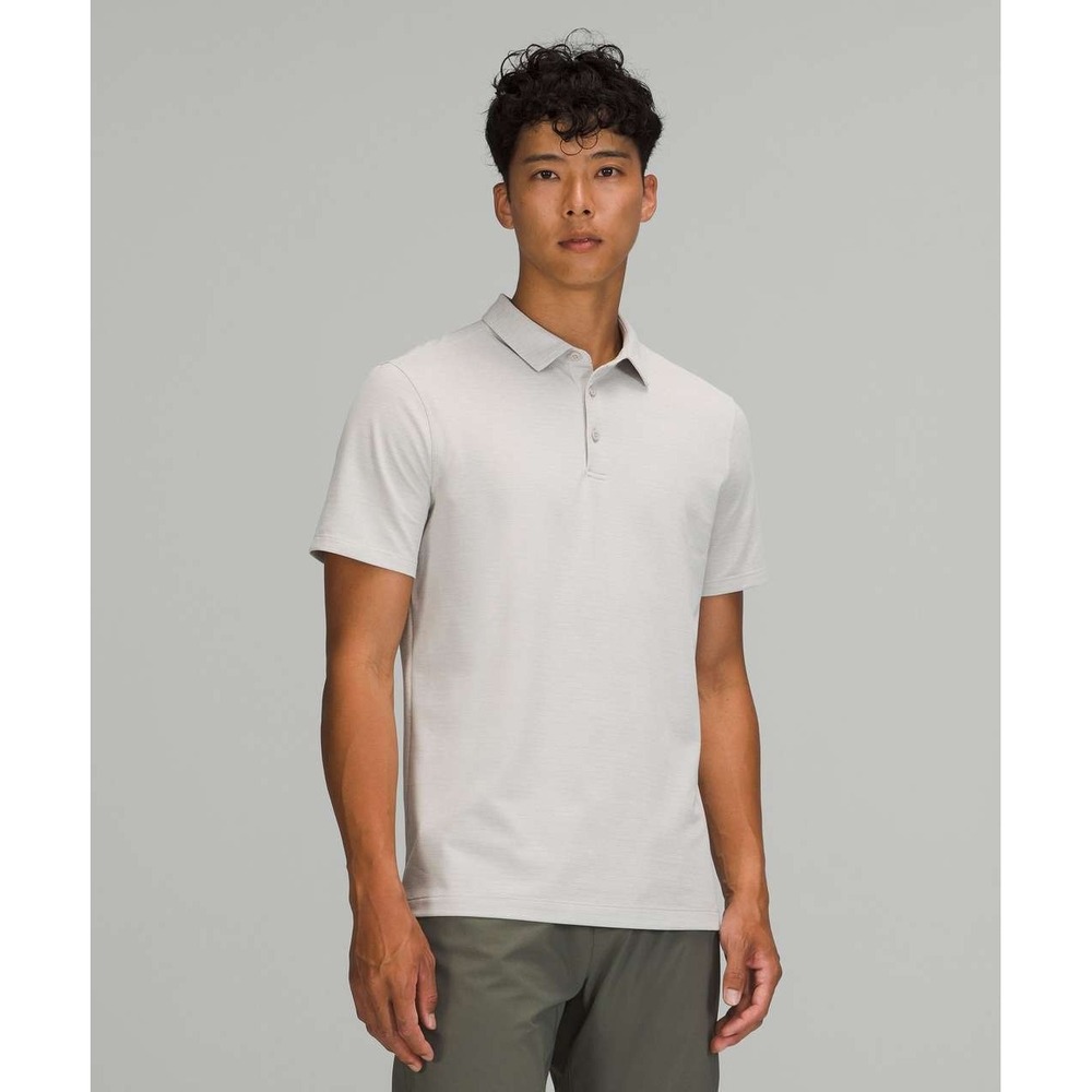 Lululemon Evolution Performance Golf Polo Shirt Grey Short Sleeve Men Large NWOT